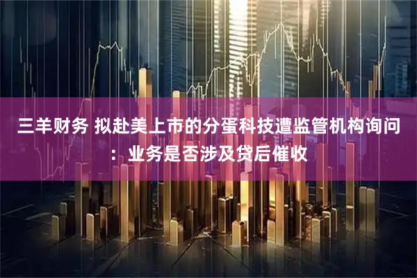 三羊财务 拟赴美上市的分蛋科技遭监管机构询问：业务是否涉及贷后催收