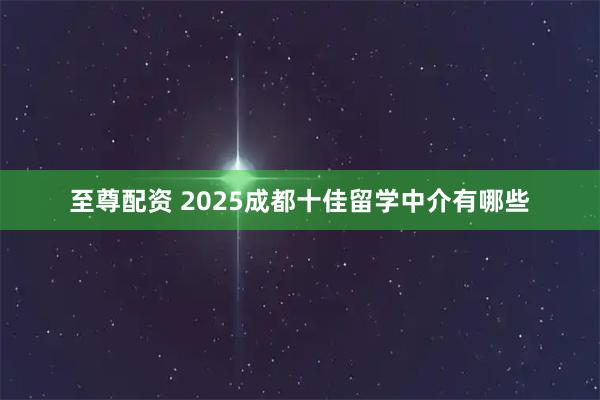 至尊配资 2025成都十佳留学中介有哪些
