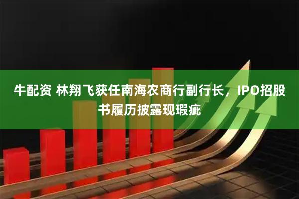 牛配资 林翔飞获任南海农商行副行长，IPO招股书履历披露现瑕疵